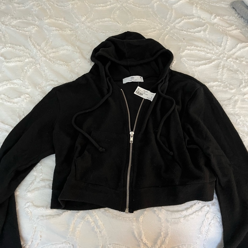 Black Thin Zip Up- Twenty5A
